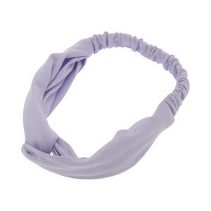 Simple Solid Elastic Cross Headwrap Gray Purple